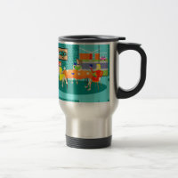 Retro kvinna veckokortspeltravel mug