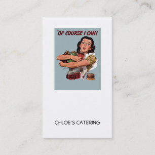 Retro kvinnamatcatering visitkort