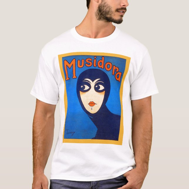 Retro kvinnateater Musidora Jeanne Roques för T-shirt (Framsida)