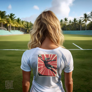 Retro kvinnlig fotbollsmålvakt t shirt