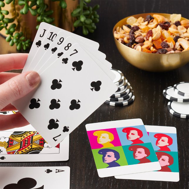 Retro Kvinnor Popkonst Casinokort (Skapare uppladdad)