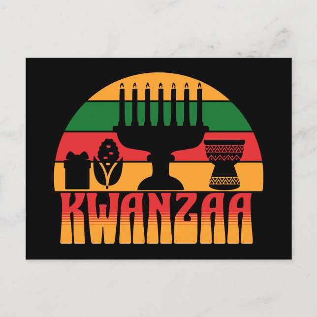 Retro Kwanzaa Vykort (Framsida)