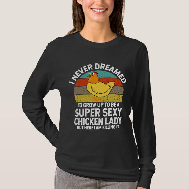 Retro kyckling dam t shirt (Framsida)