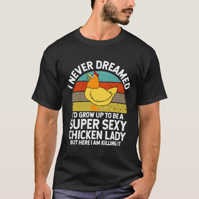 Retro kyckling dam t shirt (Framsida)