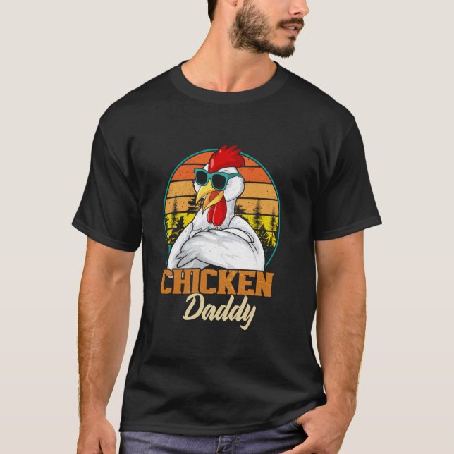 Retro Kyckling Pappa Presenter Till Fars Dag Chick T Shirt (Framsida)