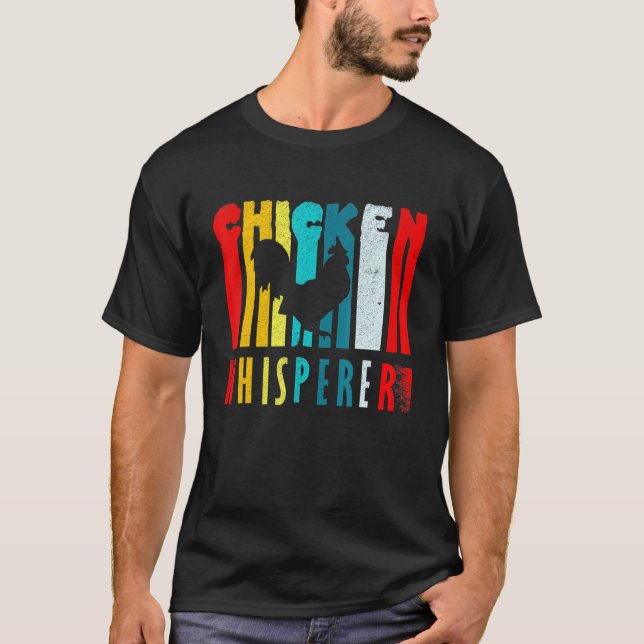 Retro kycklingflüsterare kycklingbonde t shirt (Framsida)