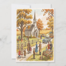 Retro kyrka tackkort