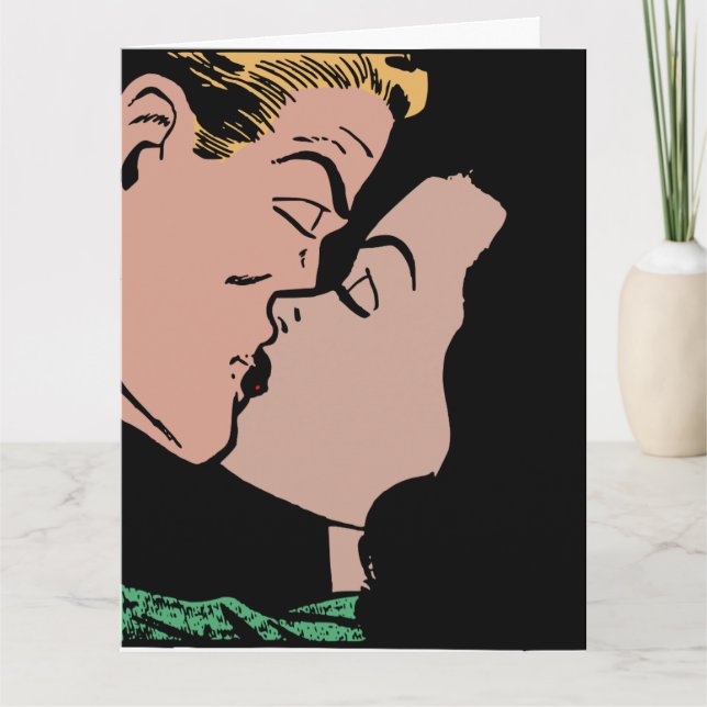 RETRO KYSKORT FÖR BRÖLLopsdag Kort (Framsida)