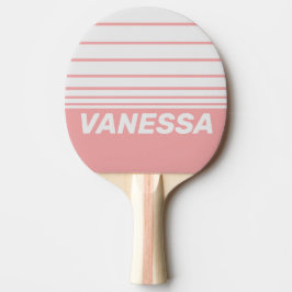 Retro Kyss Tre Horisontränder med Namn Pingisracket