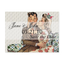 Retro Kyssande Par från 1940-talet Save the Date