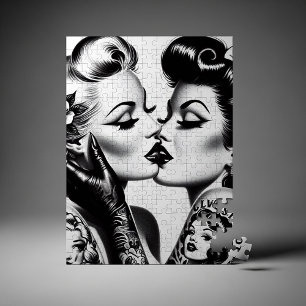 Retro Kyssande Pinuppor Pussel