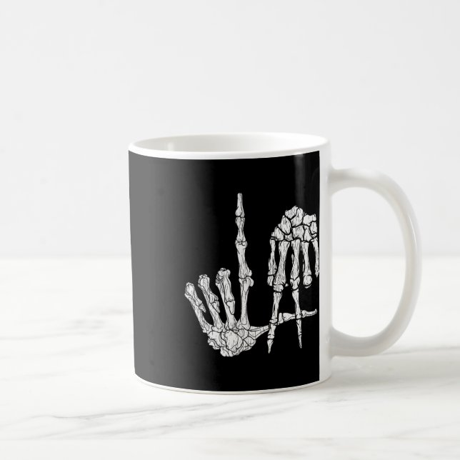 Retro La Händer Skeleton Los Angeles Hand Sign Hal Kaffemugg (Höger)