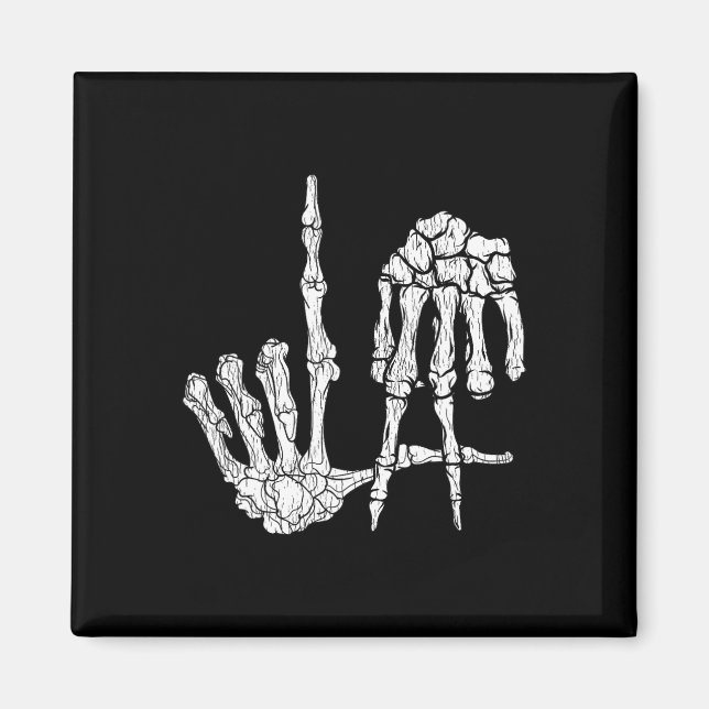 Retro La Händer Skeleton Los Angeles Hand Sign Hal Magnet (Framsidan)