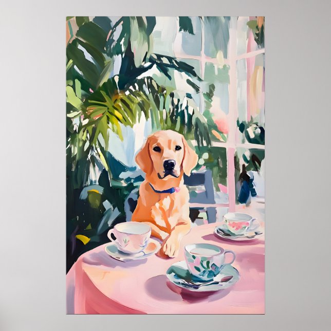 Retro Labrador Retriever Affisch, Labrador Poster (Framsidan)
