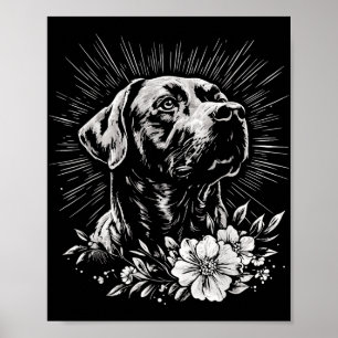 Retro Labrador Retriever Hund älskare Tattoo Stil Poster