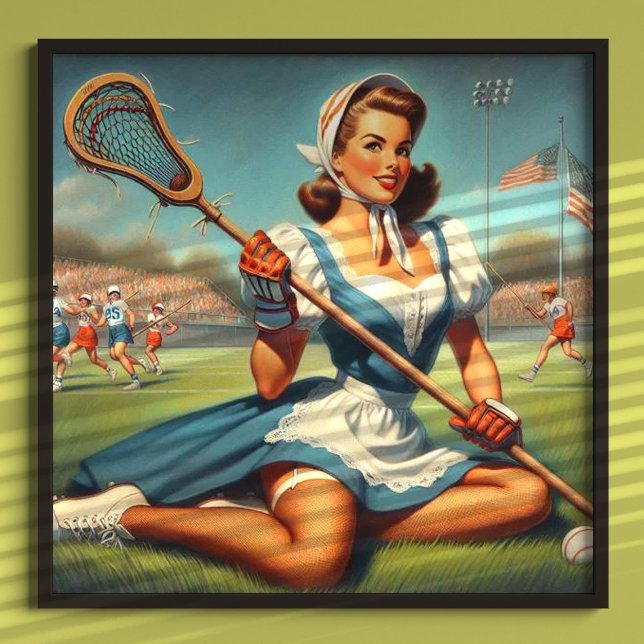 Retro Lacrosse Girl Poster (Skapare uppladdad)