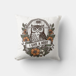 Retro-ladan uggla 'I ge a hoot'-design Kudde