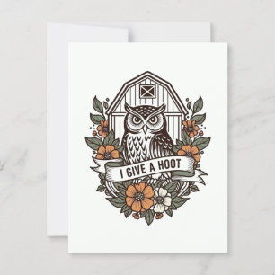 Retro-ladan uggla 'I ge a hoot'-design Vykort