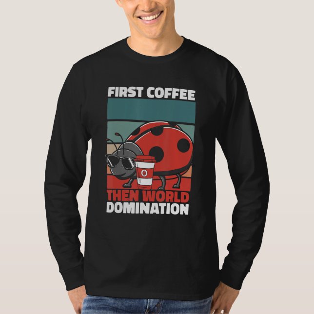 Retro Ladybug Coffee Sunglasses   Entomology Vinta T Shirt (Framsida)