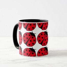 Retro Ladybug mönster Mugg