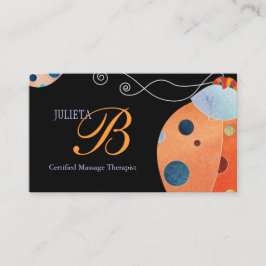 Retro Ladybug unikt monogram Visitkort