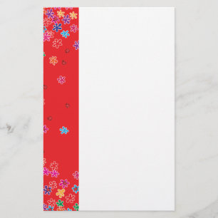 Retro Ladybugs & Flowers Brevpapper