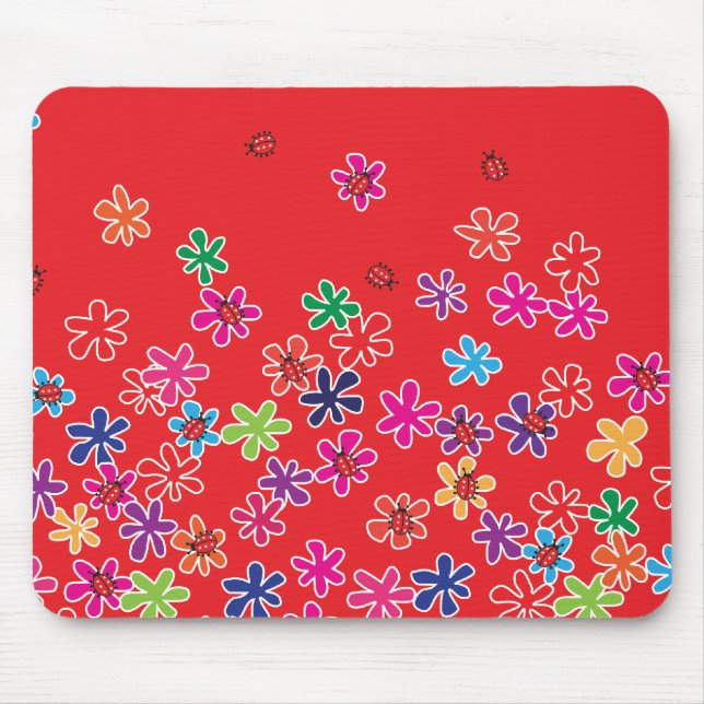 Retro Ladybugs & Flowers Musmatta (Framsidan)