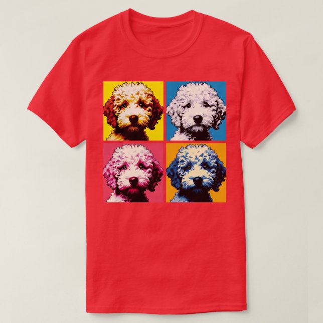 Retro Lagotto Romagnolo Art Cute Puppy T Shirt (Design framsida)