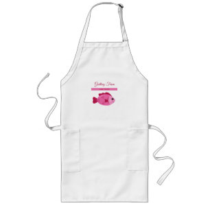 Retro Lake Äventyr Rosa Fisk Vintage Design Långt Förkläde