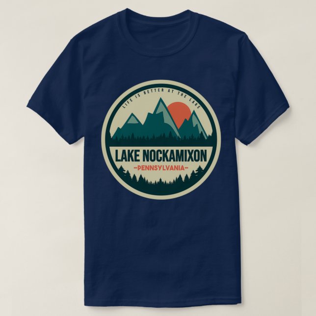 Retro Lake Nockamixon Pennsylvania T Shirt (Design framsida)