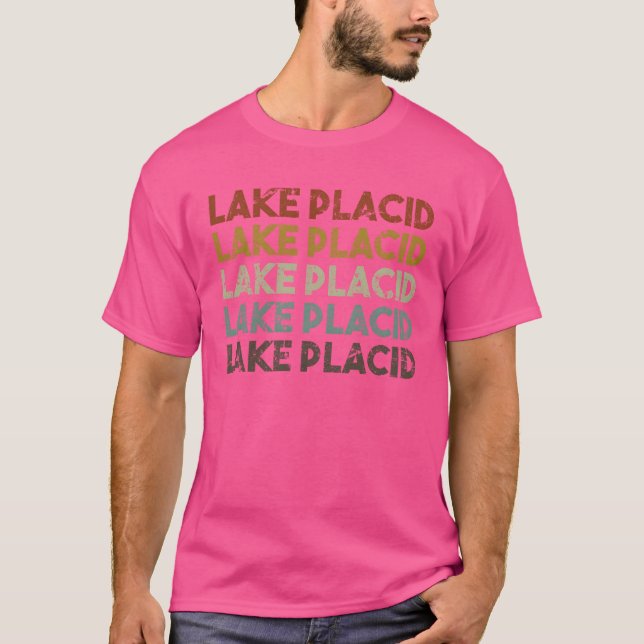 Retro Lake Placid New York funny T Shirt (Framsida)