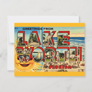 Retro Lake Worth Florida Vykort