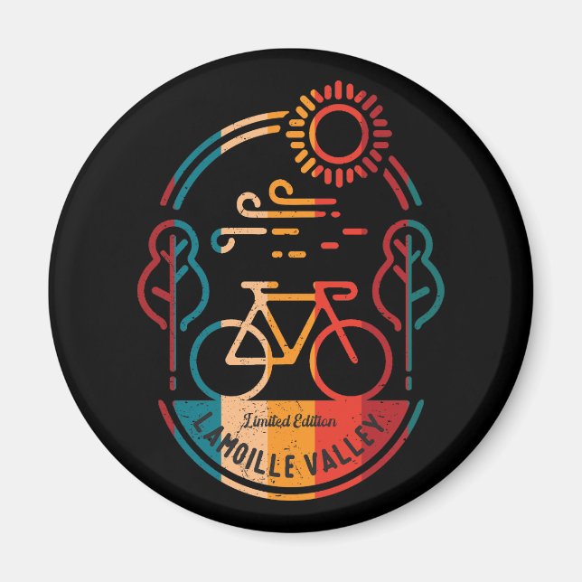 Retro Lamoille Valley Bike Trail Magnet (Framsidan)