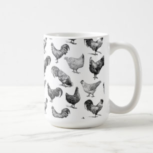 Retro Land Farm Chicken Mönster Kaffemugg