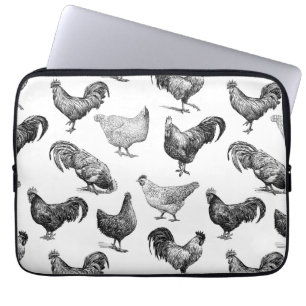 Retro Land Farm Chicken Mönster Laptop Fodral