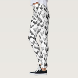 Retro Land Farm Chicken Mönster Leggings