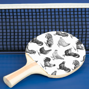 Retro Land Farm Chicken Mönster Pingisracket