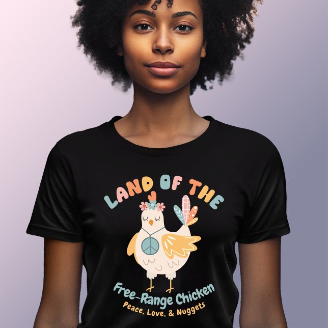 Retro Land of Free Range Chicken T Shirt (Skapare uppladdad)