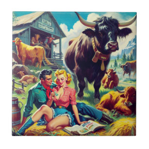 Retro Land par illustration Kakelplatta