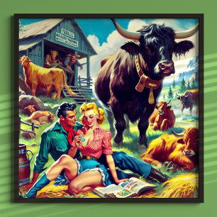 Retro Land par illustration Poster