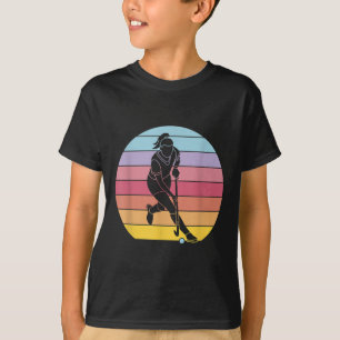Retro landhockeyspelare tacklar mål landhockey t shirt