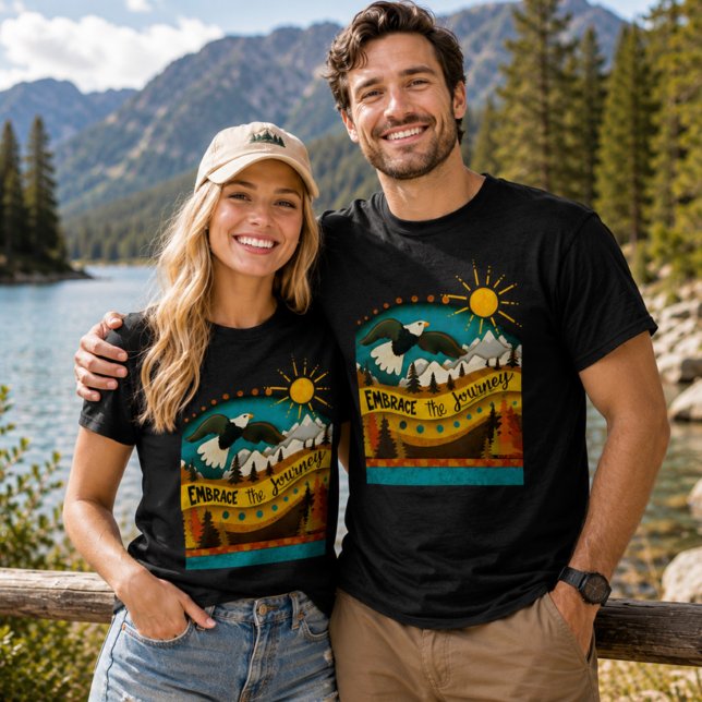 Retro Landskapsresa Citat Örn Färgrik  T Shirt (Skapare uppladdad)