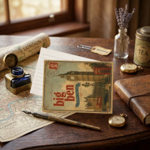 Retro landskapsvy vintage resa england big ben