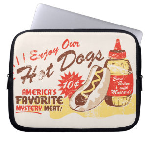 Retro laptop sleeve för varmkorv