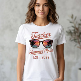 Retro Lärar Sommarmodus Anpassad Text T Shirt