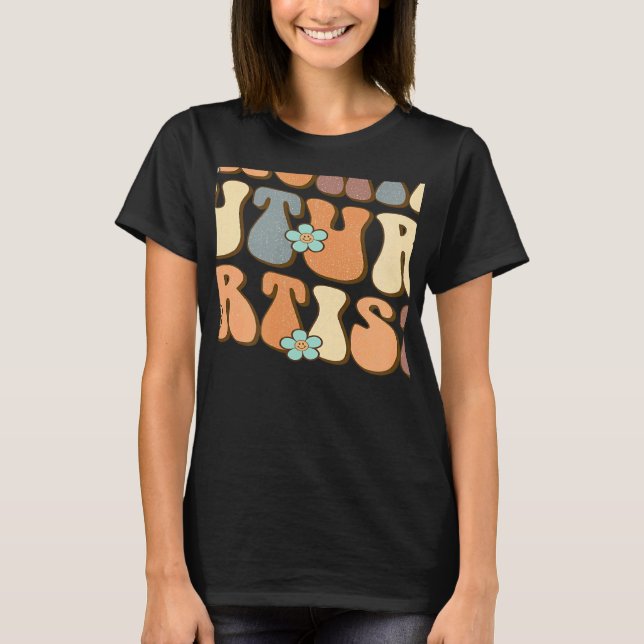 Retro Lärare framtida konstnärer Lärare Studenter T Shirt (Framsida)