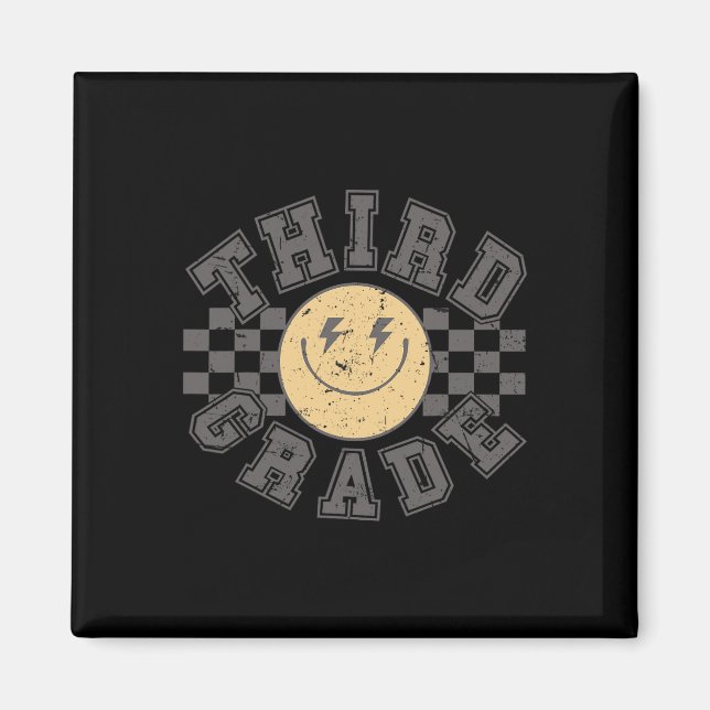 Retro lärare i tredje klass elev 1:a dagen tillbak magnet (Framsidan)