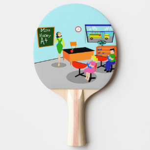 Retro Lärare Ping Pong Paddle Pingisracket