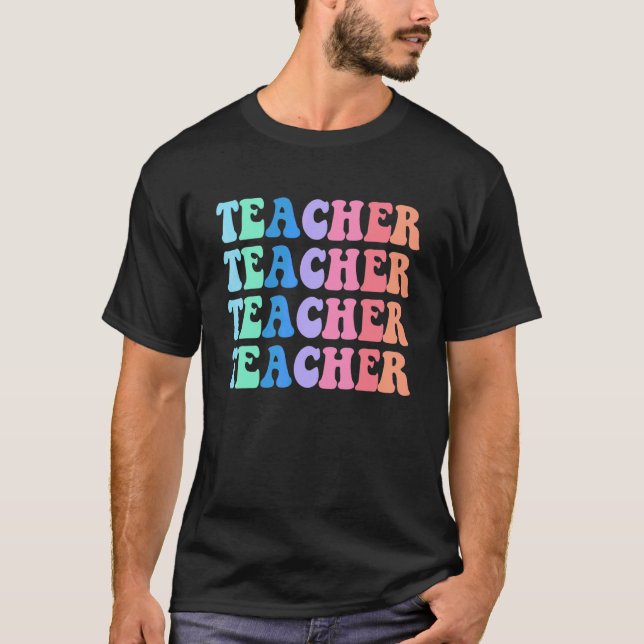 Retro Lärare Tillbaka Till Skolan T Shirt (Framsida)