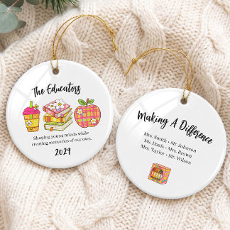 Retro lärare Vän Grupp Ornament